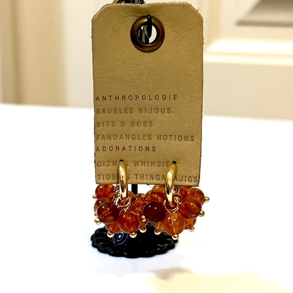 Anthropologie Amber Cluster Hoop Earrings - Picture 4 of 5
